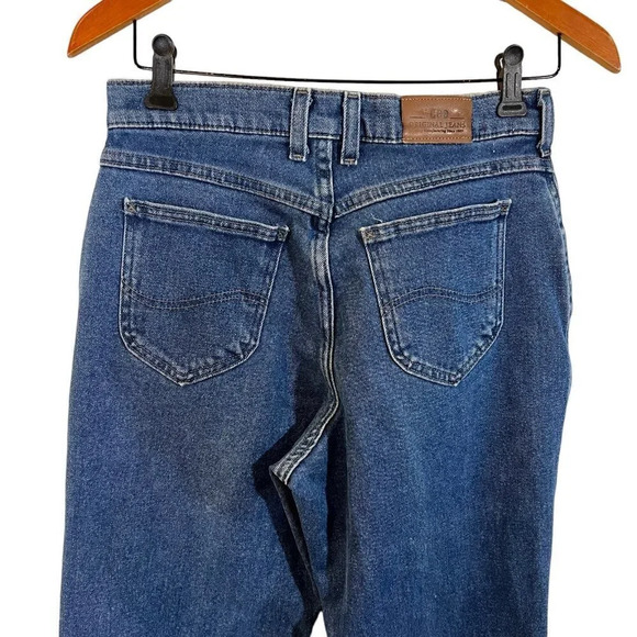 Lee Jeans 90s High Waisted Rise Mom Fit Blue Denim Casual Logo Medium Wash - Picture 4 of 6